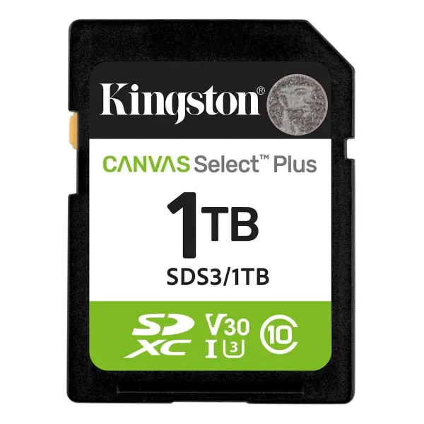 Kingston Canvas Select Plus | 1000 GB | SD | Flash memory class Class 10, UHS-I, U1/U3, Video Class 10/30