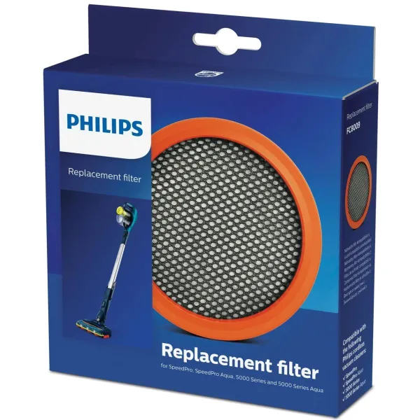 Philips FC8009/01 Original Replacement Filter for SpeedPro & SpeedPro Aqua Plastic, 5000 series and 5000 series Aqua / FC8009/01