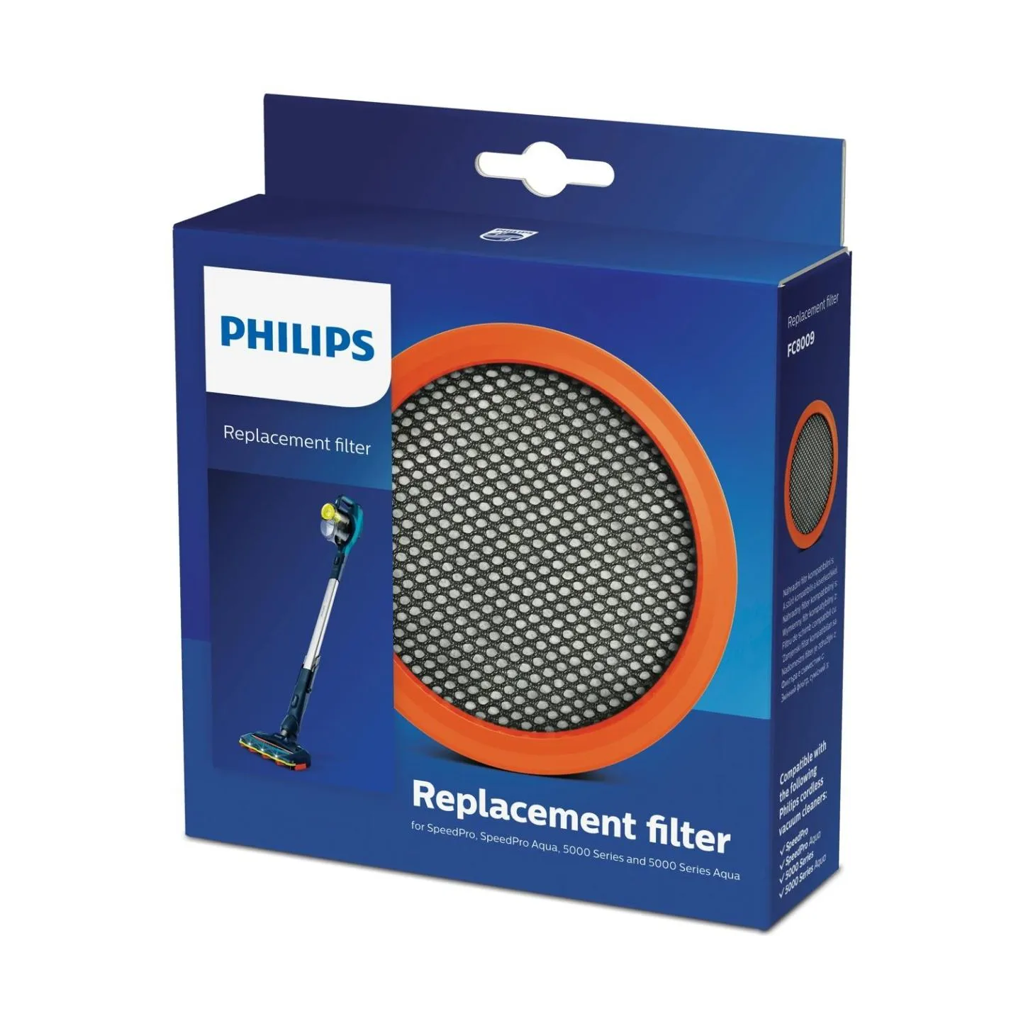 Philips FC8009/01 Original Replacement Filter for SpeedPro & SpeedPro Aqua Plastic, 5000 series and 5000 series Aqua / FC8009/01