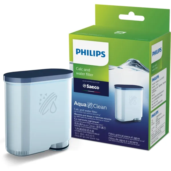 Philips Calc and Water filter CA6903/10 Same as CA6903/00 No descaling up to 5000 cups* Prolong machine lifetime 1x AquaClean Fi