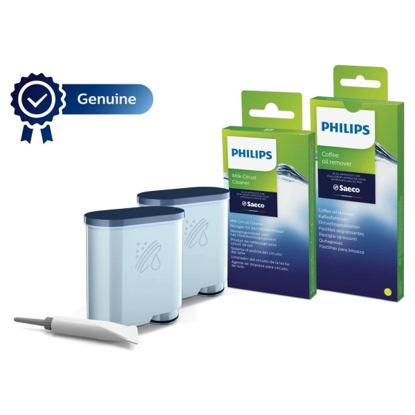 Philips | Coffee maker Maintenance kit: oil, 2xAquaClean, 6xcoffee oil remover tablets, 6xMilk circuit cleaner sachets | CA6707/