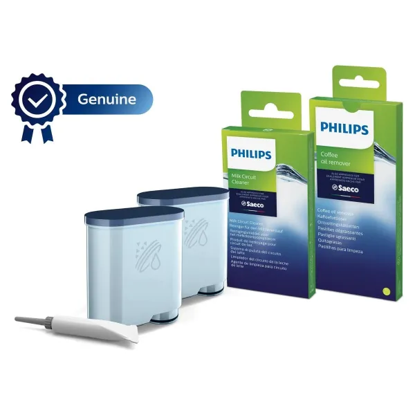 Philips | Coffee maker Maintenance kit: oil, 2xAquaClean, 6xcoffee oil remover tablets, 6xMilk circuit cleaner sachets | CA6707/