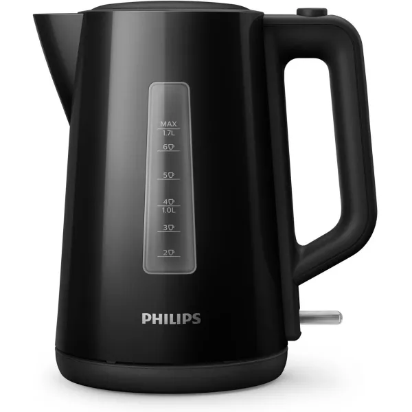 Philips Kettle HD9318/20 2200W 1.7l Orbit plastic kettle, spring lid, pilot light, black / HD9318/20