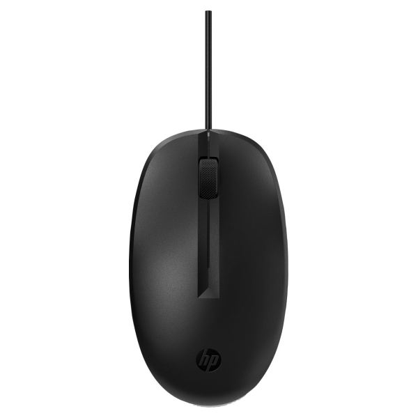 HP 128 USB Wired Laser Mouse, Sanitizable - Black / 265D9AA