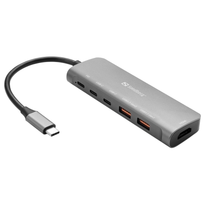 Sandberg 136-65 USB-C Dock HDMI+2xA+2xC+PD100W