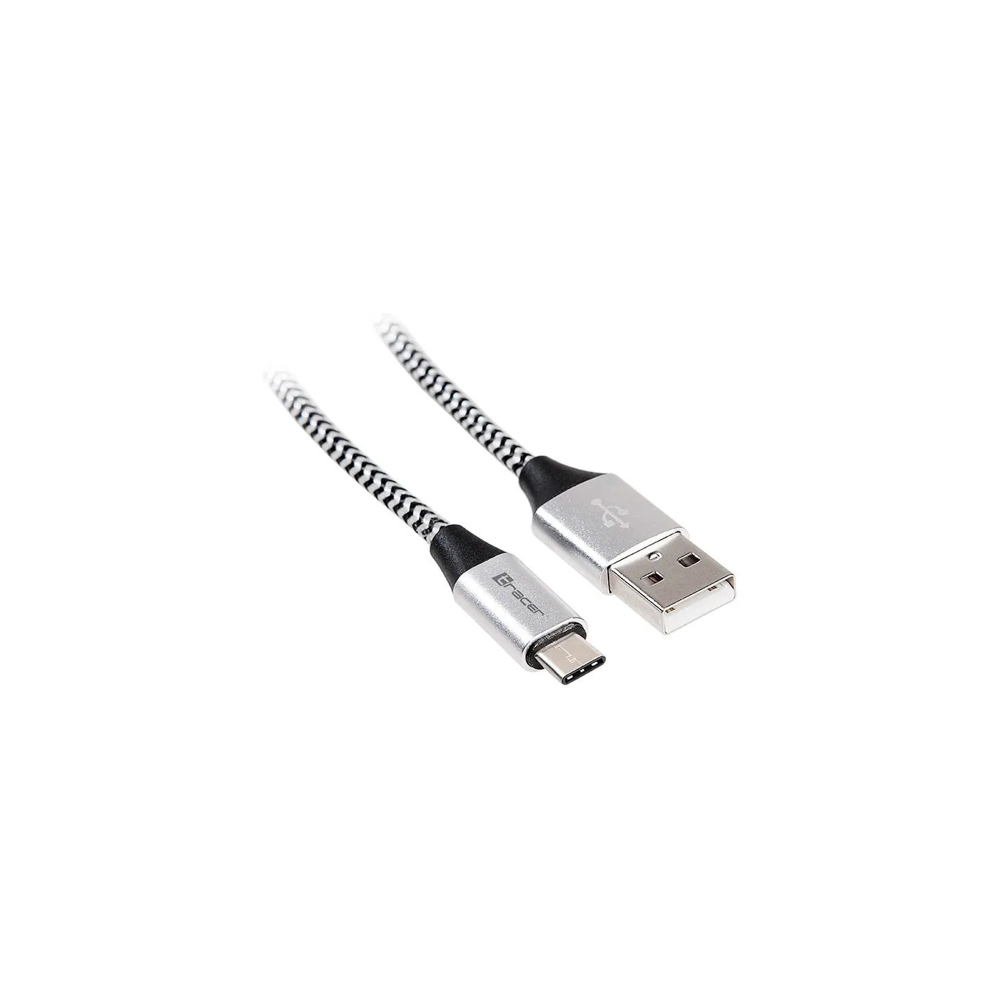 Tracer 46265 USB 2.0 Type C A Male 1m Black Silver