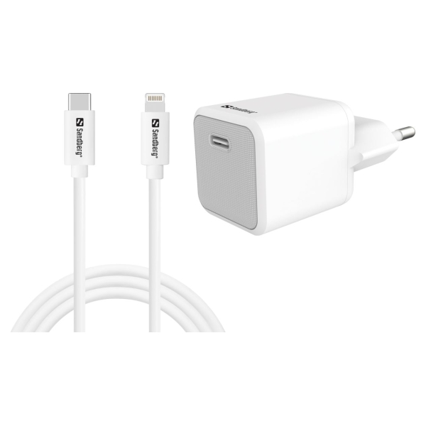 Sandberg 441-57 USB-C 20W Charger + USB-C to Lightning cable, 1M