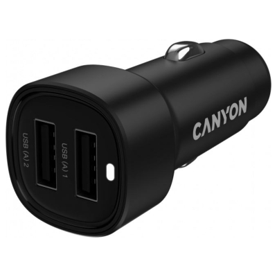 Canyon car charger OnDrive 24  24W 2xUSB-A Black