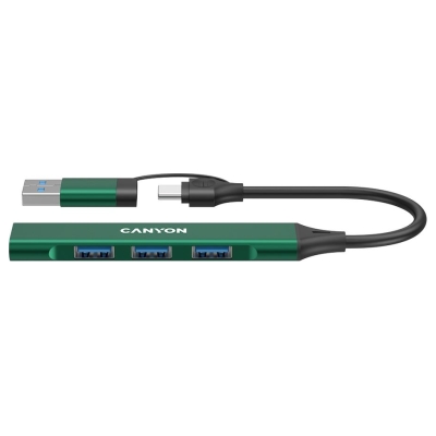 Canyon hub DS-02 4in1 USB-A/C Green