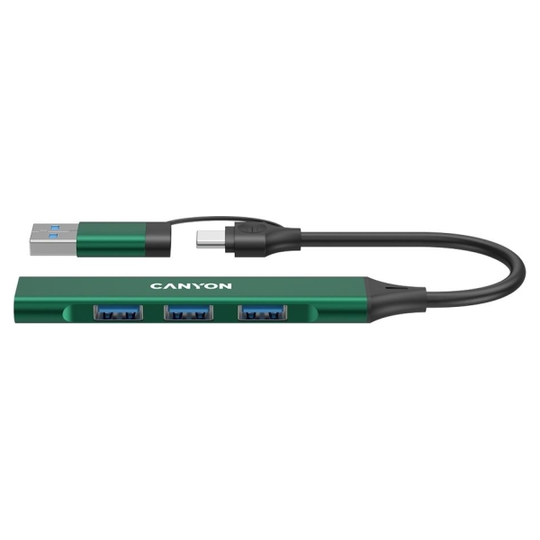 Canyon hub DS-02 4in1 USB-A/C Green