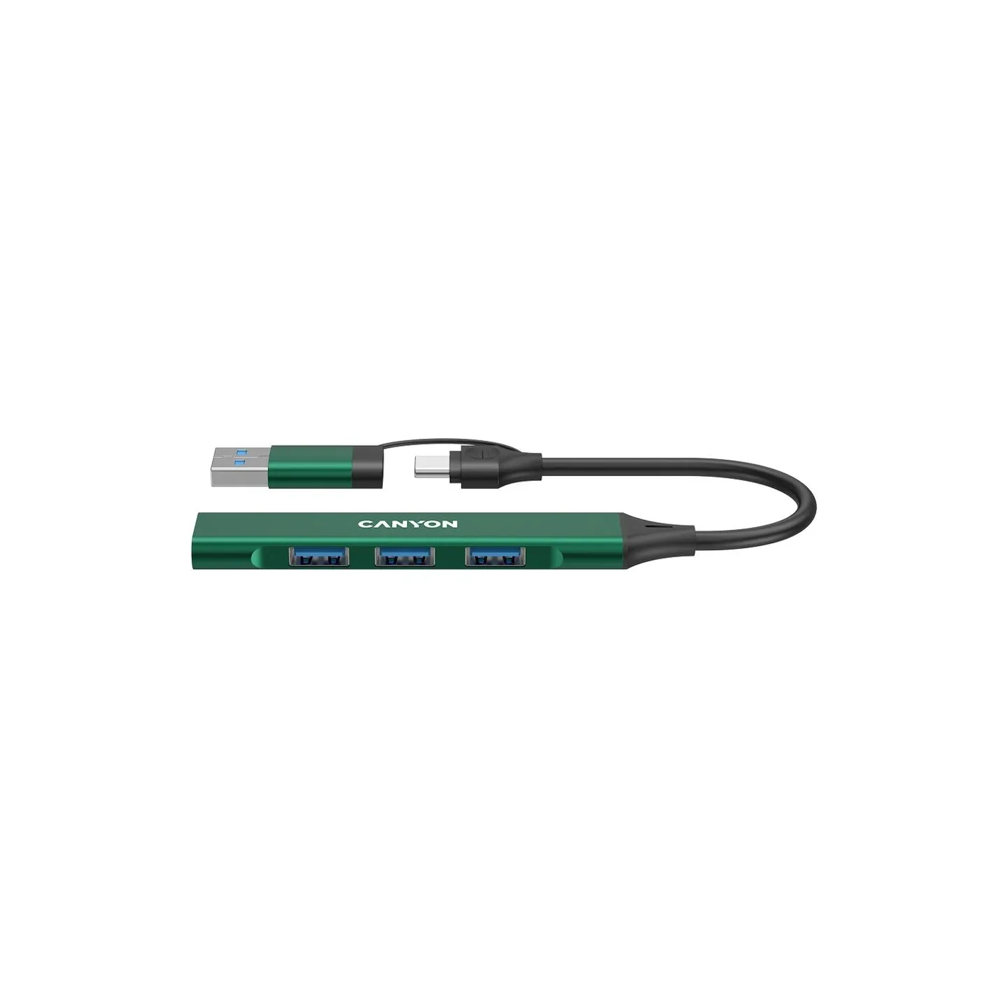 Canyon hub DS-02 4in1 USB-A/C Green