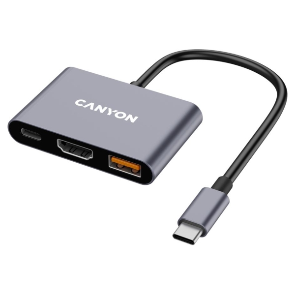 Canyon hub DS-4 3in1 USB-C Grey