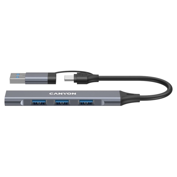 Canyon hub DS-02 4in1 USB-A/C Grey
