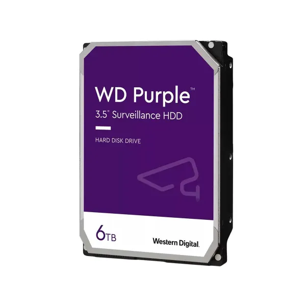 WD HDD Video Surveillance WD Purple 6TB CMR, 3.5'', 256MB, SATA 6Gbps, TBW: 180