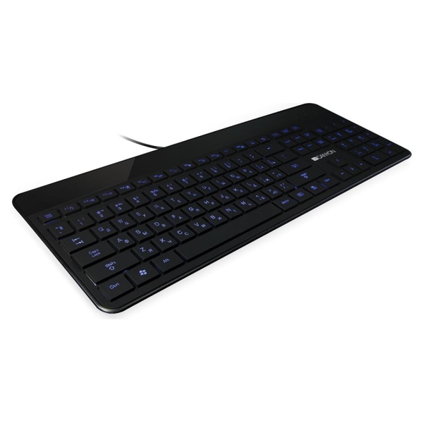 Canyon keyboard HKB-5 EN/RU LED Multimedia Slim Black