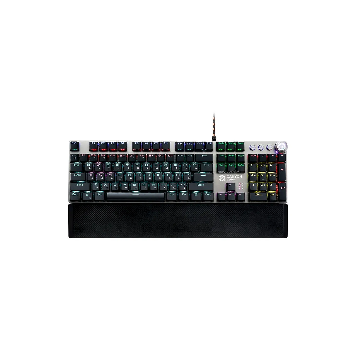 Canyon Nightfall GK-7, Wired Gaming Keyboard,Black 104 mechanical switches,60 million times key life, 22 types of lights,Removab