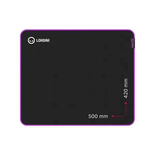 Lorgar Main 315, Gaming mouse pad, High-speed surface, Purple anti-slip rubber base, size: 500mm x 420mm x 3mm, weight 0.39kg