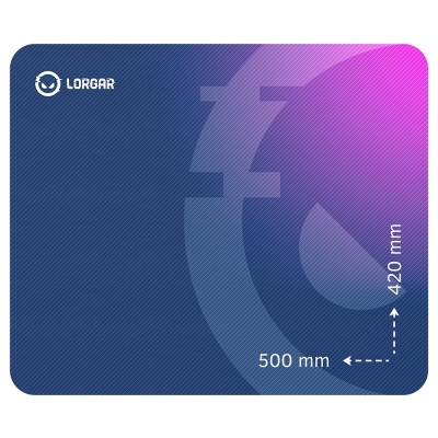 Lorgar Main 135, Gaming mouse pad, High-speed surface, Purple anti-slip rubber base, size: 500mm x 420mm x 3mm, weight 0.41kg