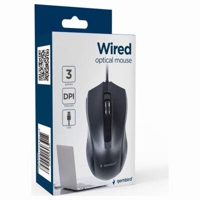 Gembird MOUSE USB OPTICAL/BLACK MUS-3B-01 GEMBIRD