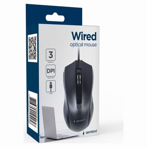 Gembird MOUSE USB OPTICAL/BLACK MUS-3B-01 GEMBIRD