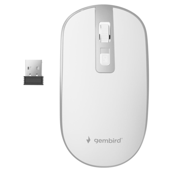 Gembird MOUSE USB OPTICAL WRL WHITE/SILVER MUSW-4B-06-WS GEMBIRD