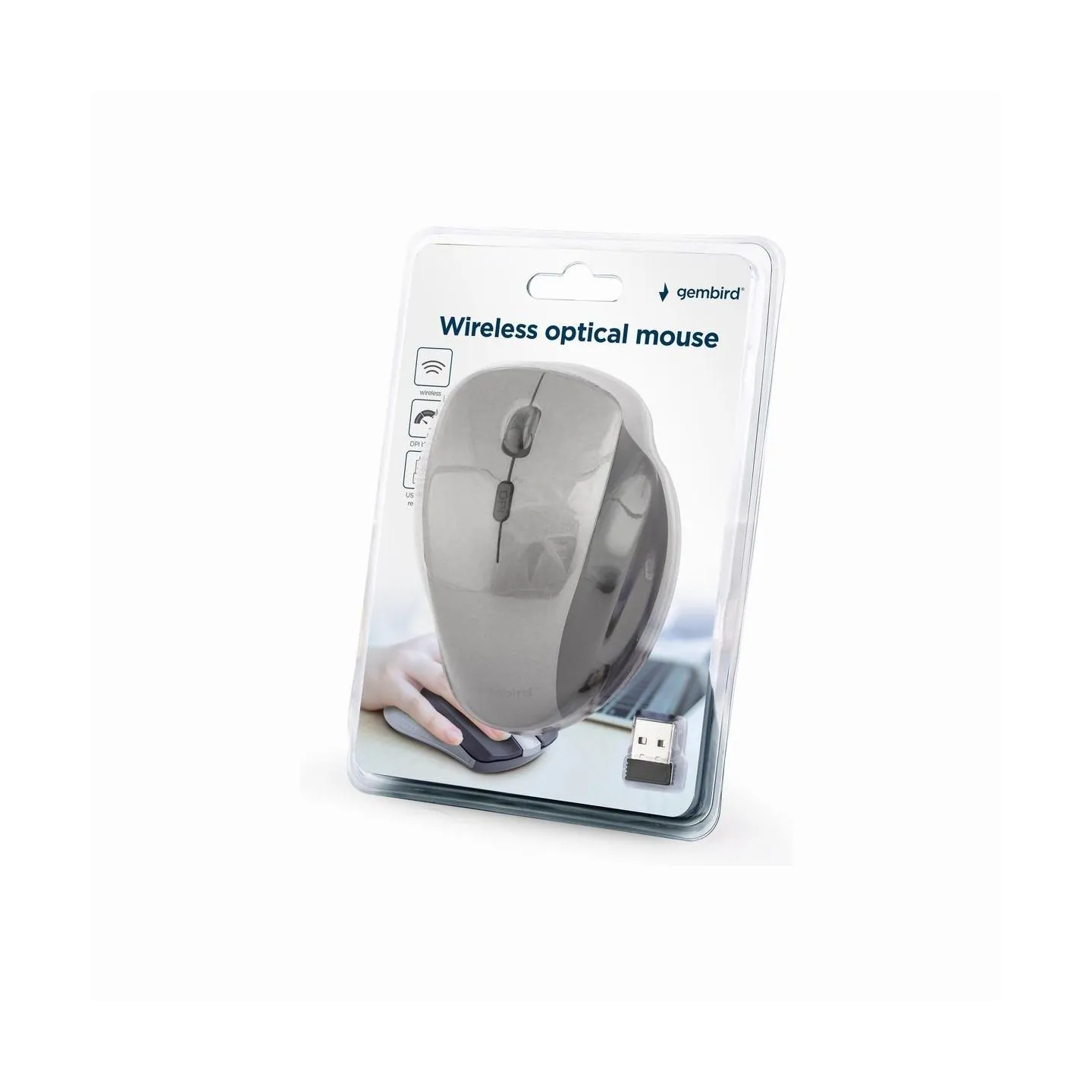 Gembird MOUSE USB OPTICAL WRL BLACK/SP. GREY MUSW-6B-02-BG GEMBIRD