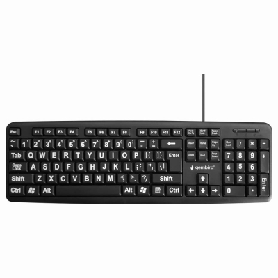 Gembird KEYBOARD STANDART USB ENG BIG/LETT. BLACK KB-US-103 GEMBIRD