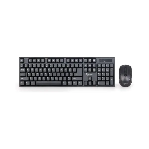 Gembird | Keyboard and mouse | KBS-W-01 | Keyboard and Mouse Set | Wireless | Mouse included | Batteries included | US | Black