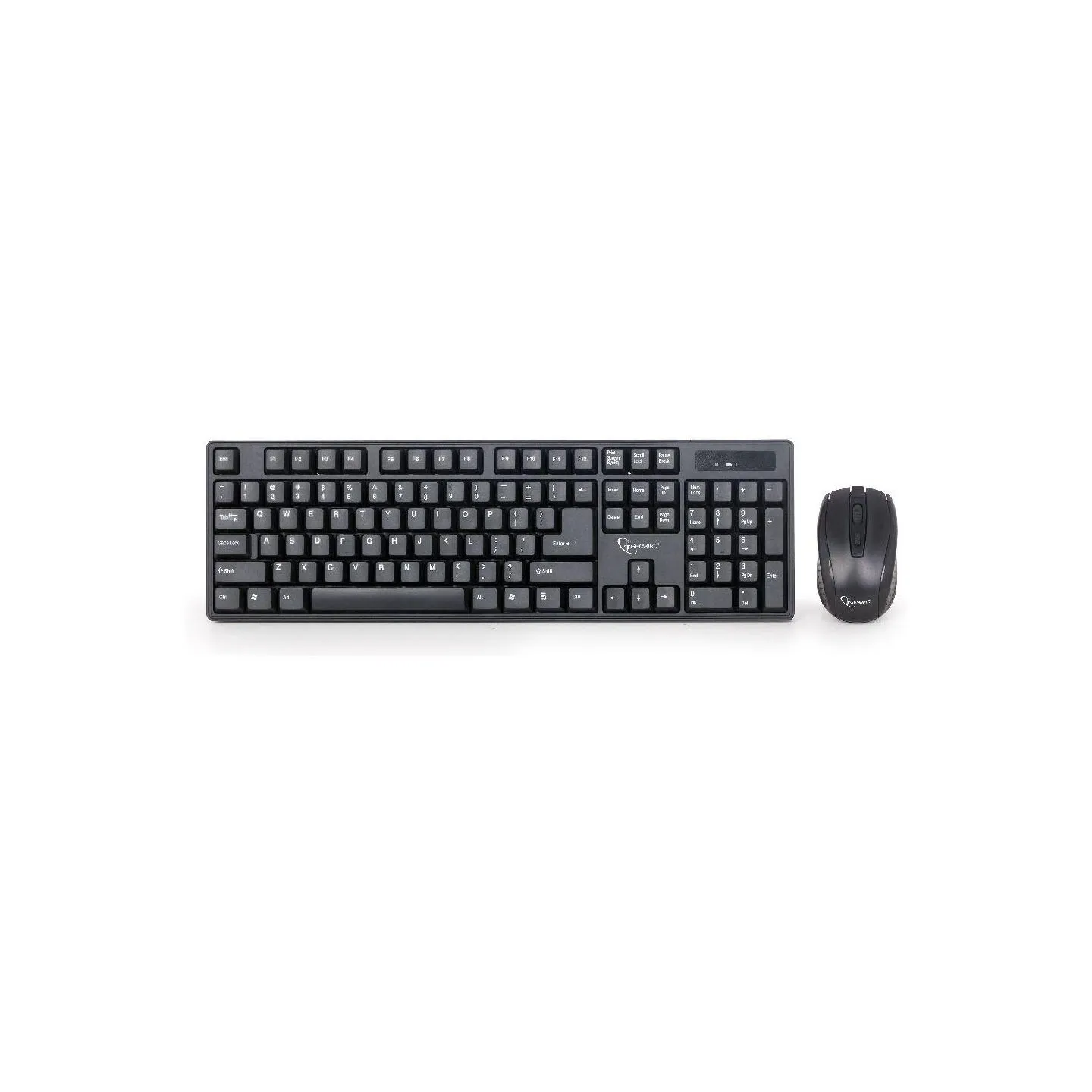 Gembird | Keyboard and mouse | KBS-W-01 | Keyboard and Mouse Set | Wireless | Mouse included | Batteries included | US | Black