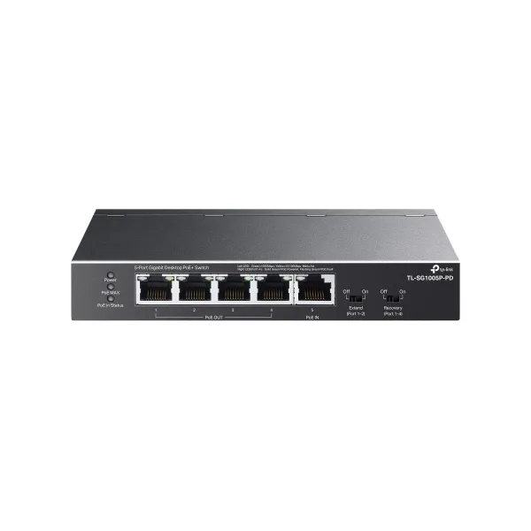Tp-Link Switch|TP-LINK|TL-SG1005P-PD|Desktop/pedestal|5x10Base-T / 100Base-TX / 1000Base-T|PoE+ ports 5|TL-SG1005P-PD
