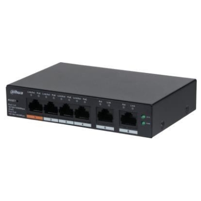Dahua Switch|DAHUA|CS4006-4GT-60|Type L2|Desktop/pedestal|PoE ports 4|60 Watts|DH-CS4006-4GT-60