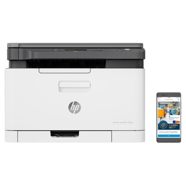 HP Color LaserJet 178nw AIO All-in-One Printer - A4 Color Laser, Print/Copy/Scan, LAN, WiFi, 18ppm, 100-500 pages per month (rep