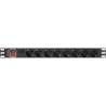 Lanberg Power Distribution unit (PDU) 19" 1U 16A 2m 8X Schuko oulets | PDU-08F-0200-BK