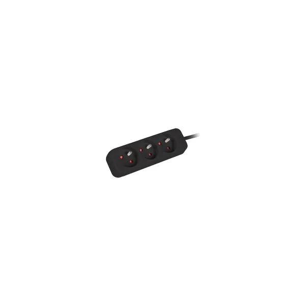 Lanberg Cable Power Strip, 3X French Outlets Quality-Grade Copper, 1.5 m | PS0-03E-0150-BK