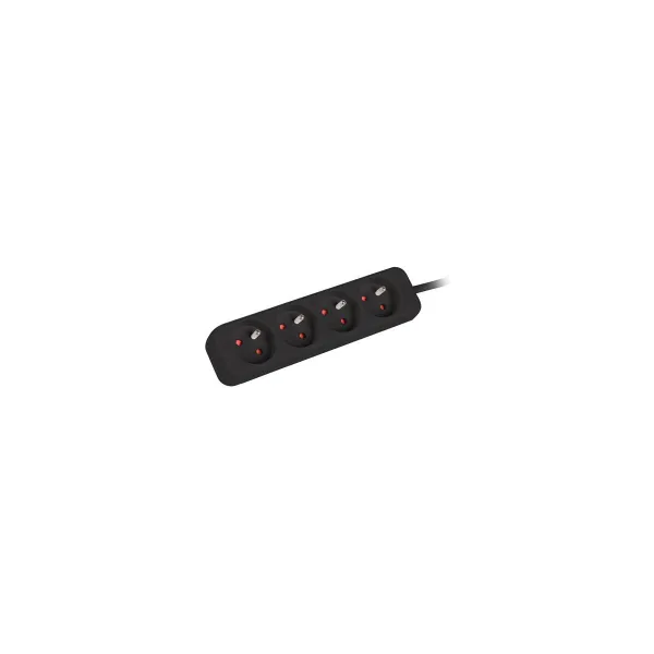 Lanberg Cable Power Strip, 4X French Outlets Quality-Grade Copper, 1.5 m | PS0-04E-0150-BK
