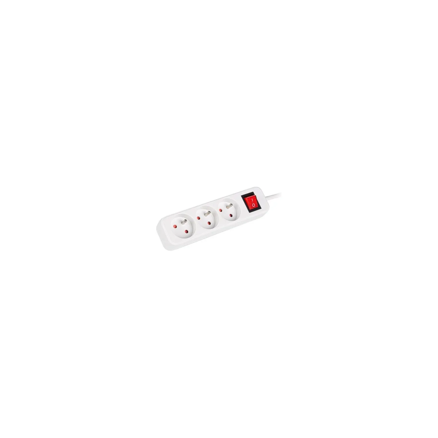Lanberg Cable Power Strip 3M 3X French Outlets with Switch, Quality-Grade Copper | PS1-03E-0300-W