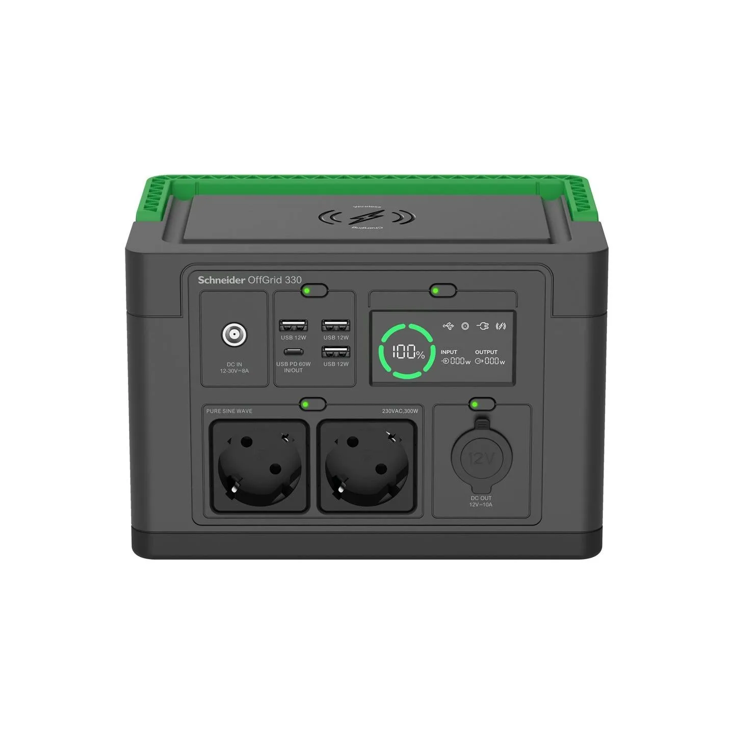 Schneider Electric Schneider OffGrid Portable Power Station 330, 230V, 332Wh Lithium-ion, LCD, 2 CEE 7/3 Schuko outlets, Sinewav