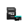 A-Data Memory card microSD Premier Pro 64 GB UHS1 U3 V30 A2 + adapter