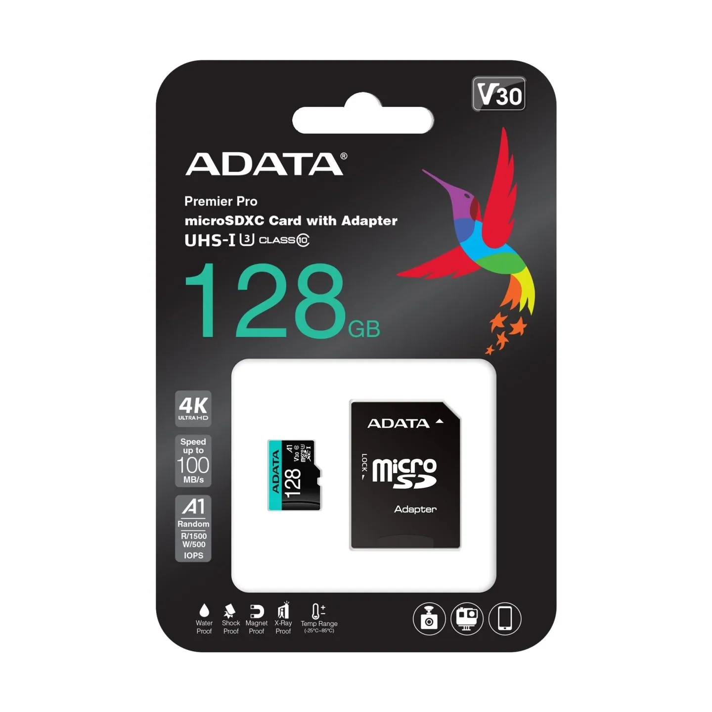 A-Data ADATA | Premier Pro | UHS-I U3 | 128 GB | micro SDXC | Flash memory class 10 | with Adapter
