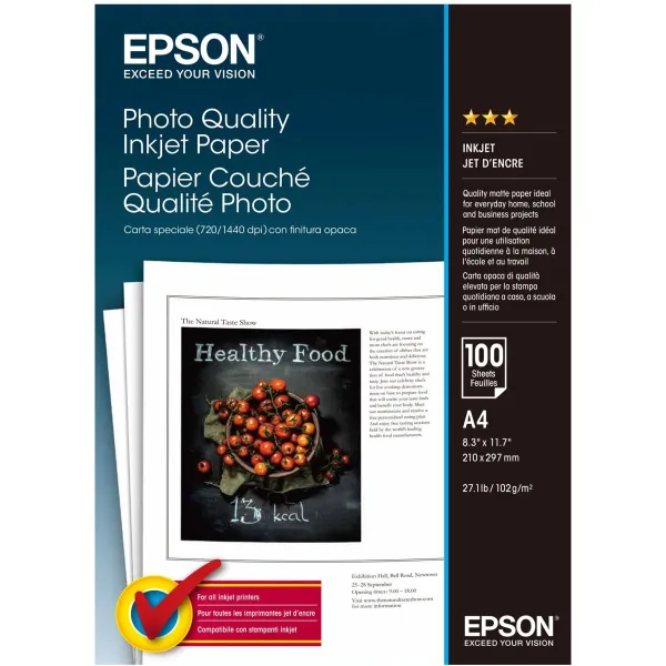 Epson Photo Quality Inkjet Paper - A4 - 100 sheets