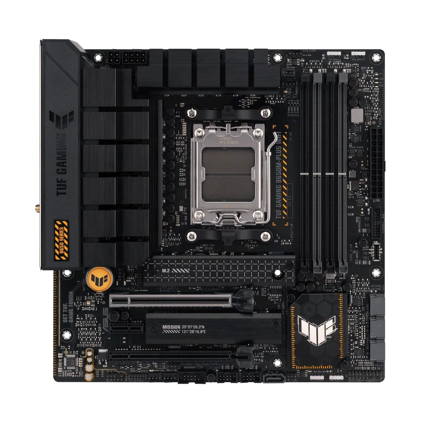 Asus | TUF GAMING B650M-PLUS WIFI | Processor family AMD | Processor socket AM5 | DDR5 DIMM | Memory slots 4 | Supported hard di