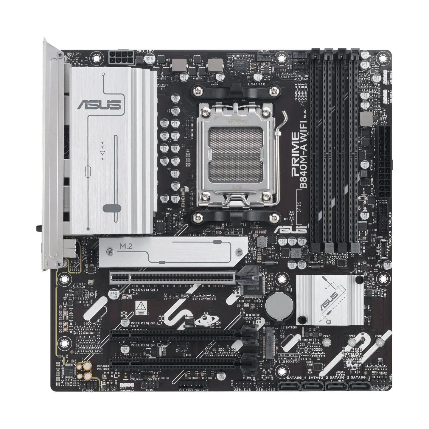 Asus PRIME B840M-A WIFI | Processor family AMD | Processor socket AM5 | DDR5 SDRAM | Supported hard disk drive interfaces SATA, 
