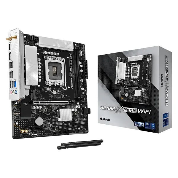 Asrock Mainboard|ASROCK|LGA 1851 (Socket V1)|RAM DDR5-SDRAM|2xSlots|H810M-XGEN5WIFI
