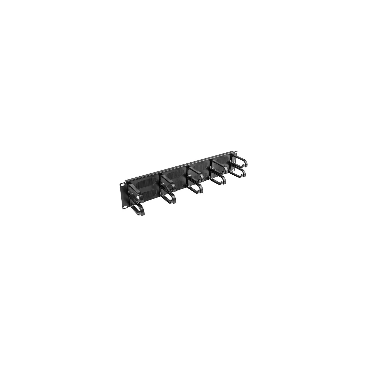 Lanberg 19" cable management brush panel 10 rings - type B 2U | AK-1204-B | Black
