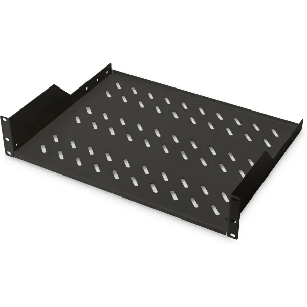 Digitus | 2U Fixed Shelf for Racks | DN-19 TRAY-2-SW | Perfect for storage of components which are not 483 mm (19”) suitable. Sl
