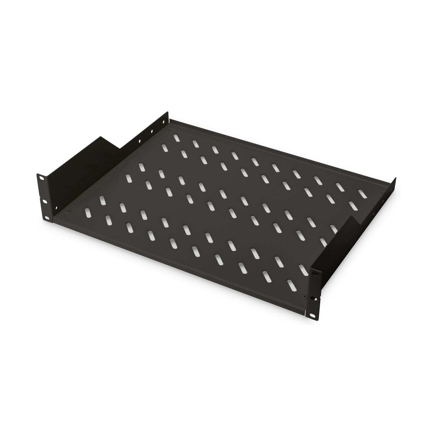 Digitus | 2U Fixed Shelf for Racks | DN-19 TRAY-2-SW | Perfect for storage of components which are not 483 mm (19”) suitable. Sl
