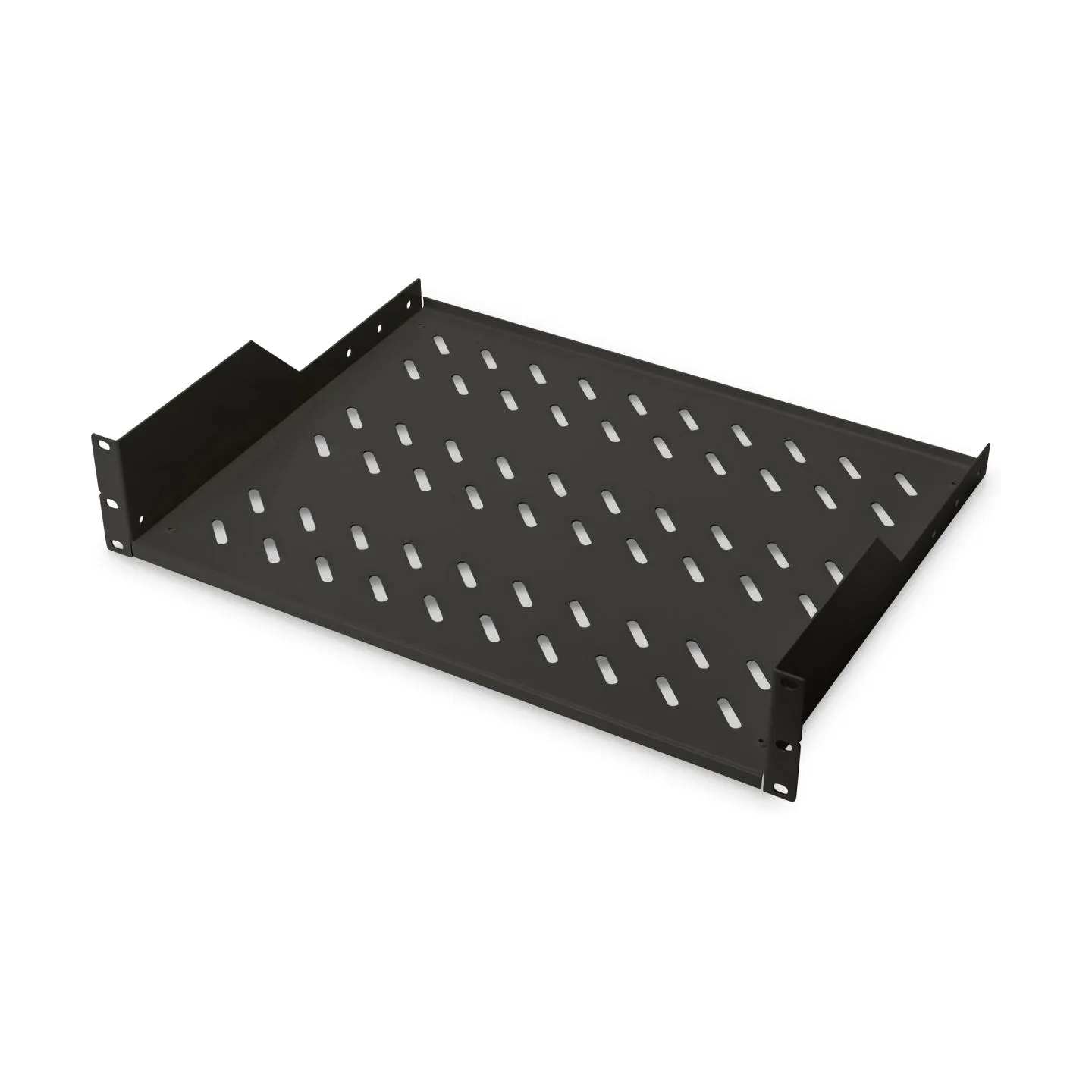 Digitus | 2U Fixed Shelf for Racks | DN-19 TRAY-2-SW | Perfect for storage of components which are not 483 mm (19”) suitable. Sl