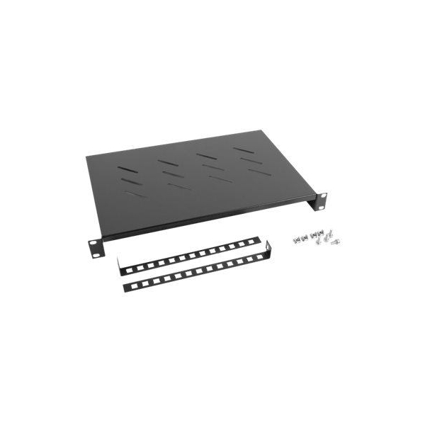 Lanberg 19" fixed shelf 1U/483x300mm, max load capacity up to 25kg | AK-1004-B | Black