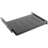 Lanberg 19" sliding shelf 1U/465x347mm, max load capacity up to 60kg | AK-1006-B | Black