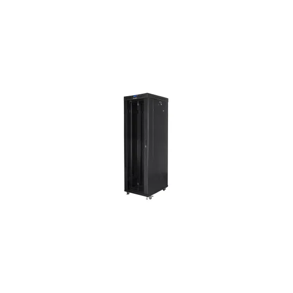 Lanberg Installation cabinet rack 19 42U 600x1000 black, black glass door lcd (flat pack)